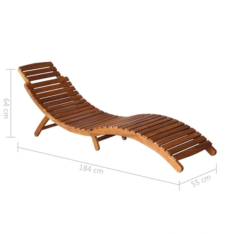vidaXL Sun Loungers 2 pcs with Table and Cushions Solid Acacia Wood - 72.4 x 21.7 x 25.2
