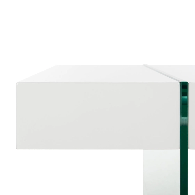 SAFAVIEH Pluma Glass Leg Rectangular Coffee Table - 43.3 W x 23.6 L x 15.7 H - 43Wx24Dx16H