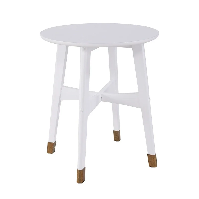 Round Midcentury Modern Wood Side Table