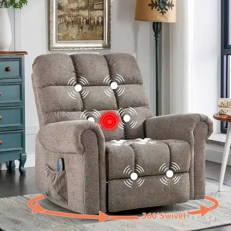 Oversized Rocker Manual Overstuffed Swivel Recliners for Big Man