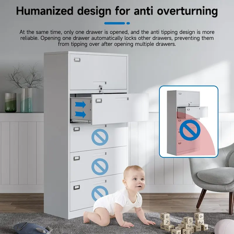 Steel Lateral File Cabinet with Lock