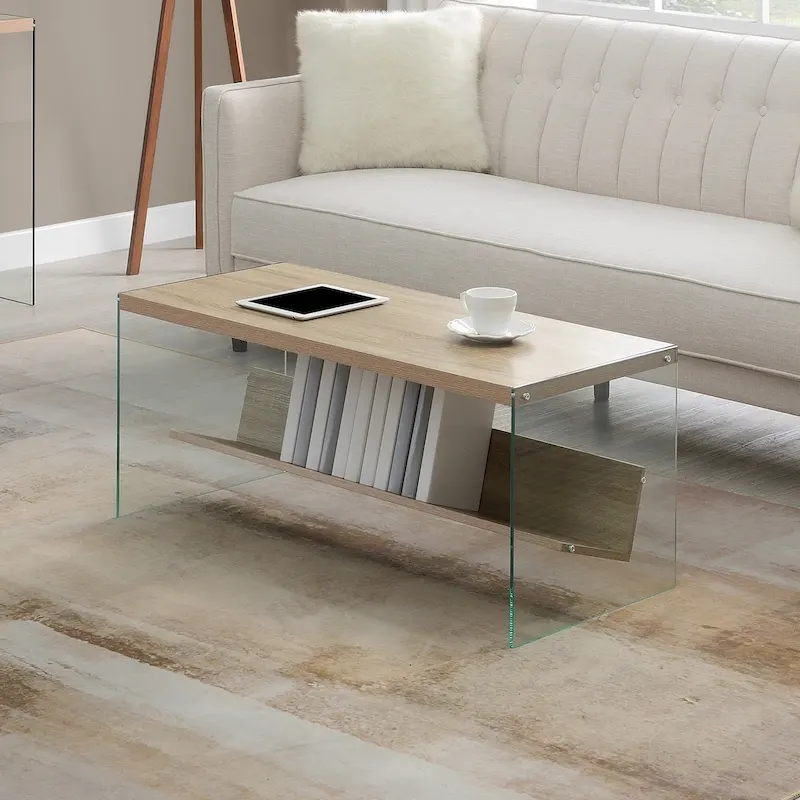 Convenience Concepts SoHo Glass Coffee Table with Shelf