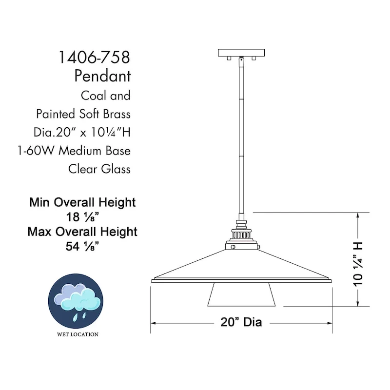 Minka Lavery Segan Coal And Soft Brass Pendant Light