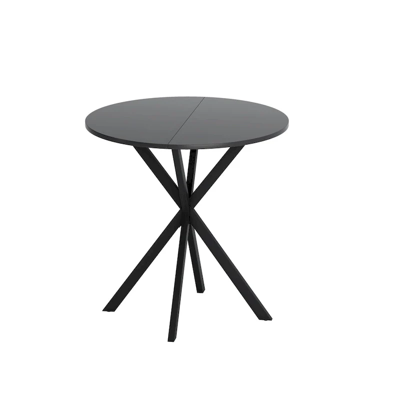 Modern Cross Leg Round Dining Table ,Two Piece Removable Top