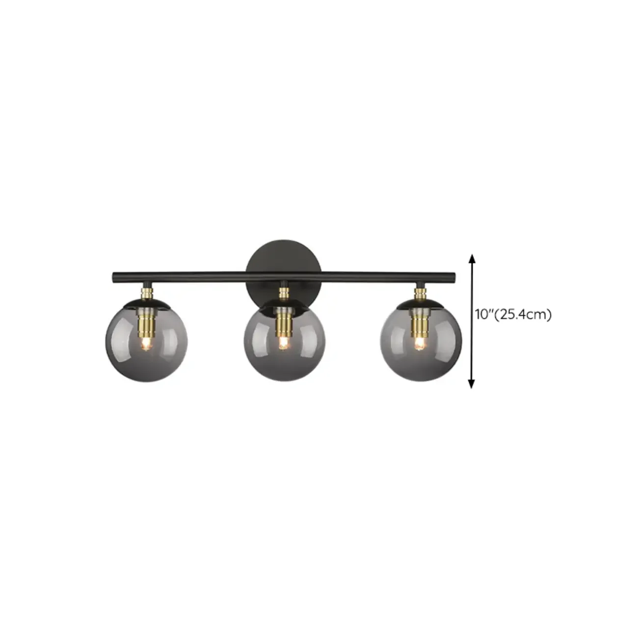 Wall-Mounted Spherical Black Glass Vanity Light