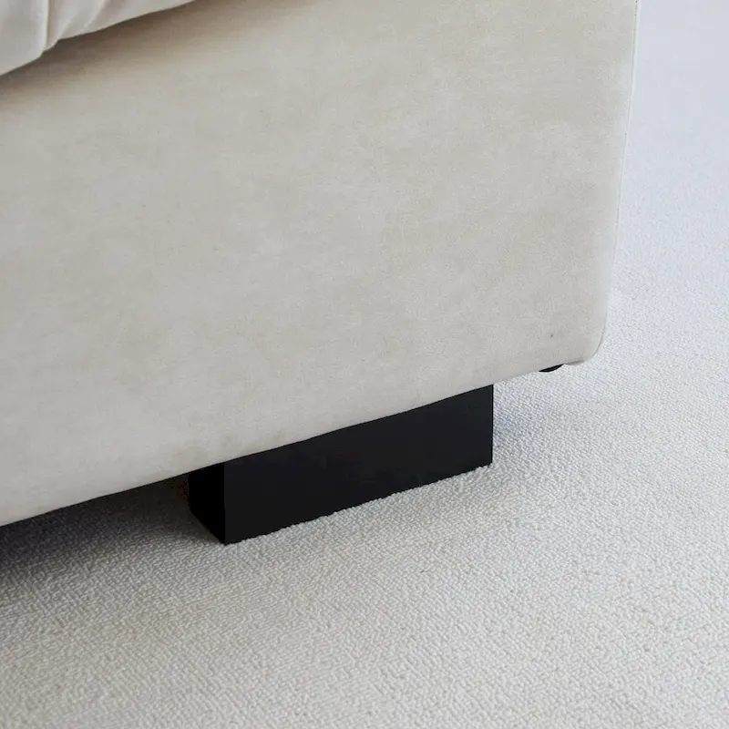 Velvet Loveseat Sofa - 2 Seater - Beige/Grey/Pink