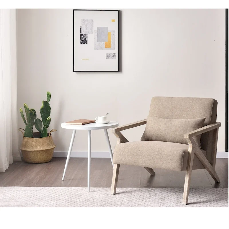 Accent Armchair Solid Hardwood Upholstered