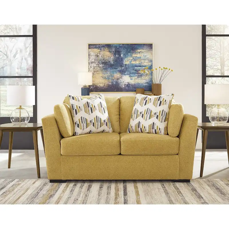 Roundhill Furniture Clareen 3-Piece Living Room Set, Sofa Loveseat and Cutler Chair