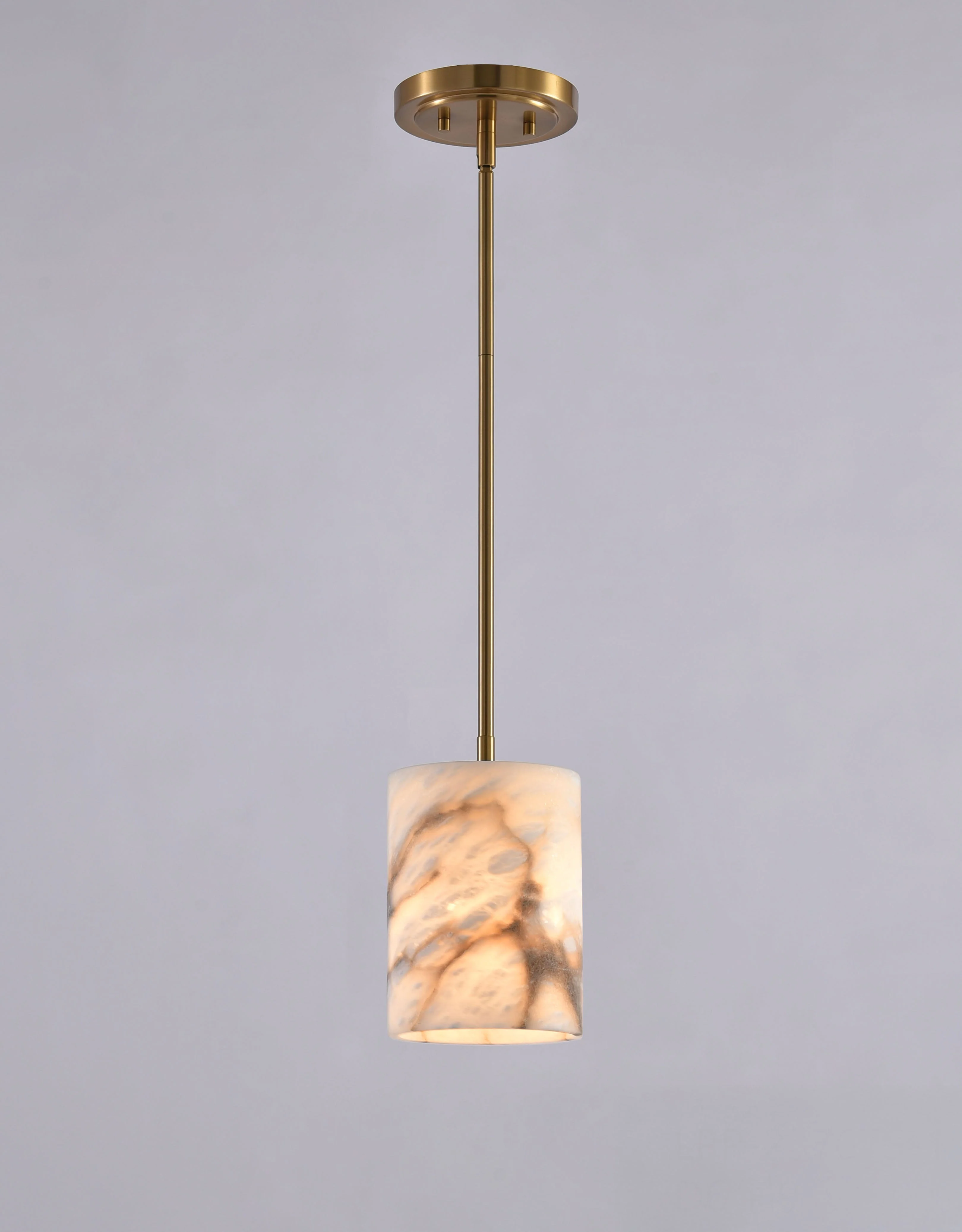 Valencia – Spanish Alabaster Pendant Light in Brushed Brass