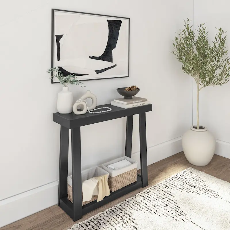 Plank and Beam Classic Console Table with Shelf - 36