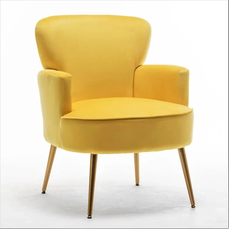 US Pride Furniture Trendy Velvet Accent Chair with Gold Metal Legs Upholstered Armchair