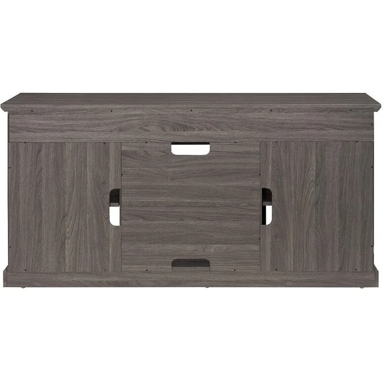 Contemporary TV Media Stand,  Entertainment Console, Up to 65 TV, Open & Closed Storage Space