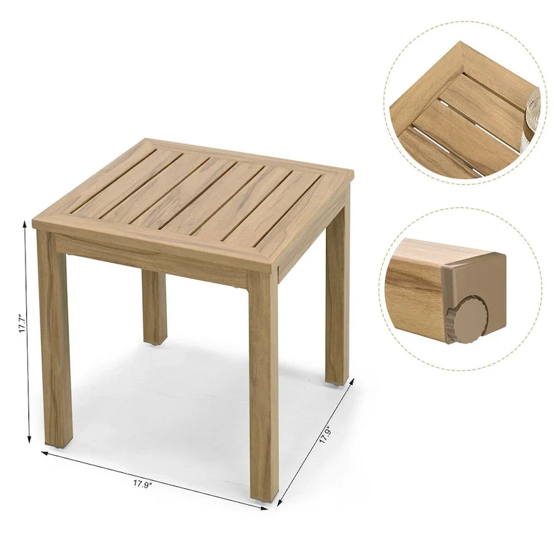 Wood-grain Aluminum Patio Conversation table