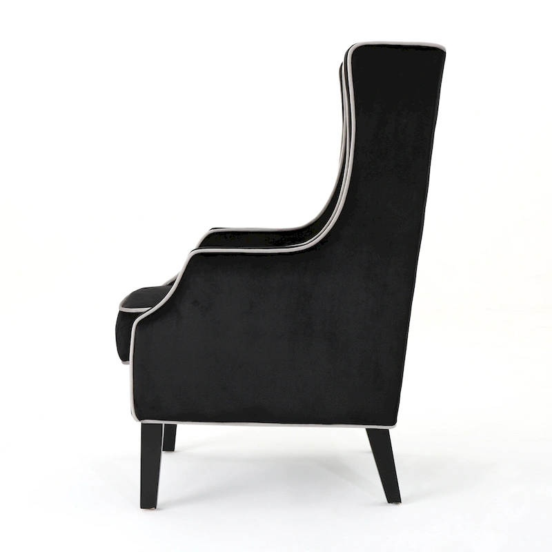 25.9 High Back Velvet Club Chair with Wide Backrest