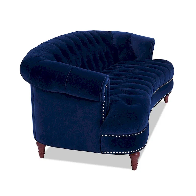 La Rosa 84 Mid-Century Modern Velvet Upholstered Chesterfield Tufted Sofa