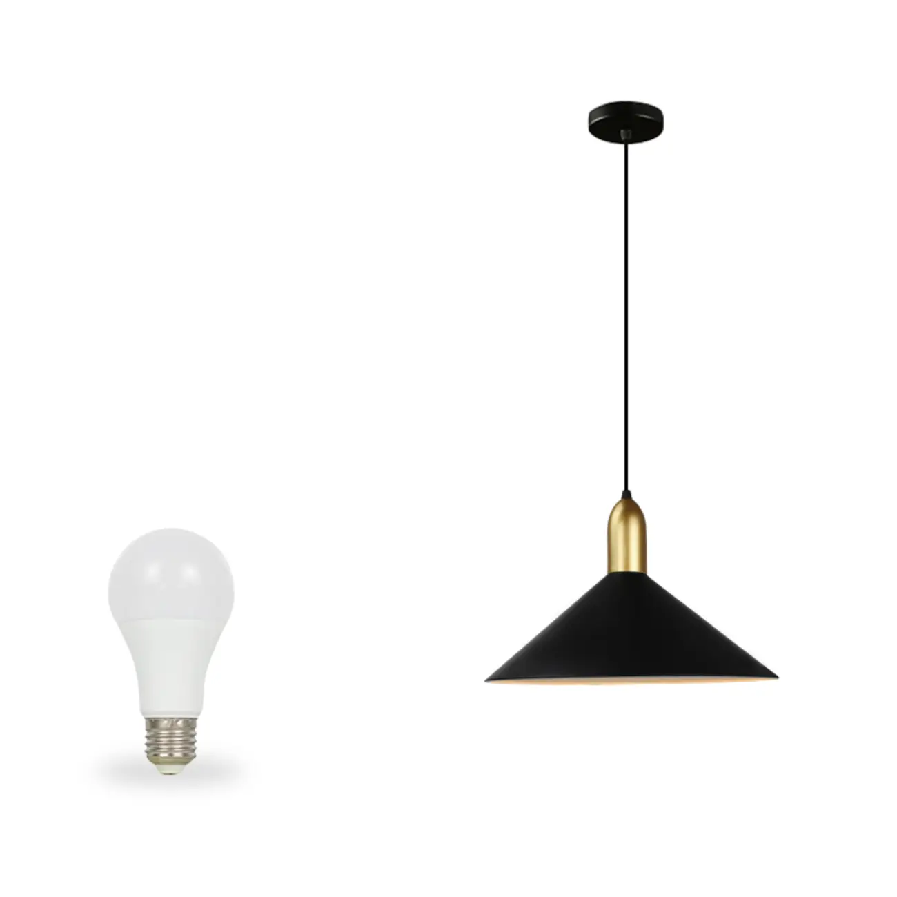 Industrial Adjustable Metal Cone Pendant Light for Indoor