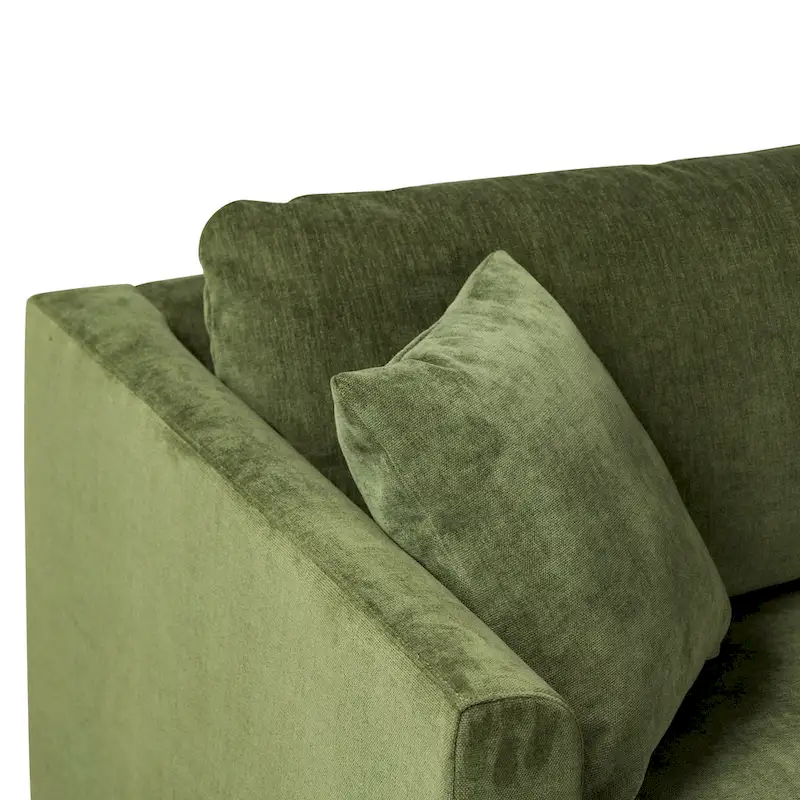 Poly & Bark Lucerne Sectional with Extra-Wide Chaise in Distressed Green Velvet