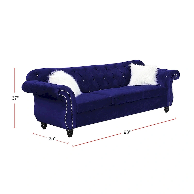 Living Room Sofa with Button Tufted Back