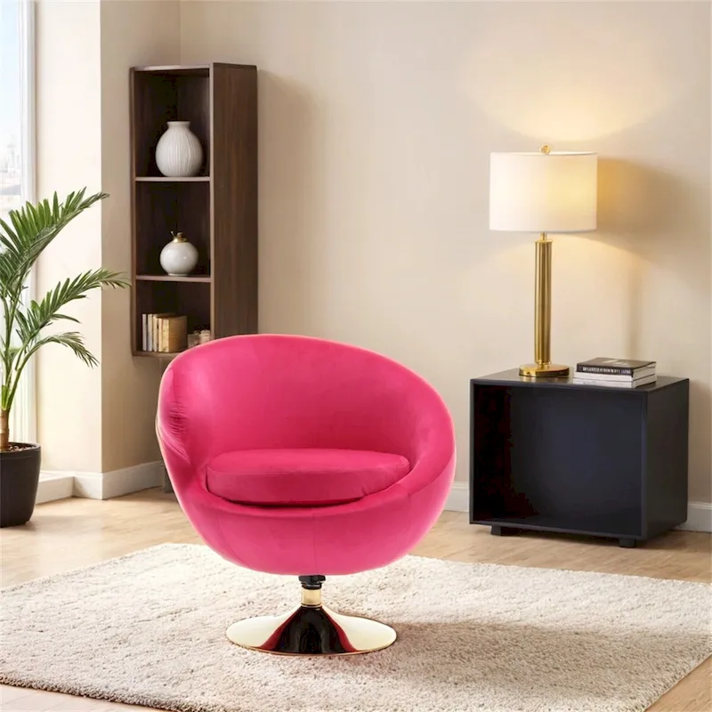 360 Degree Swivel Cuddle Barrel Accent Chairs, Round Armchairs