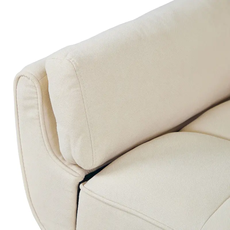 Linen Button-Tufted Loveseat Sofa, Beige/Grey/Black/Green/Yellow, Metal Legs, Seats 2