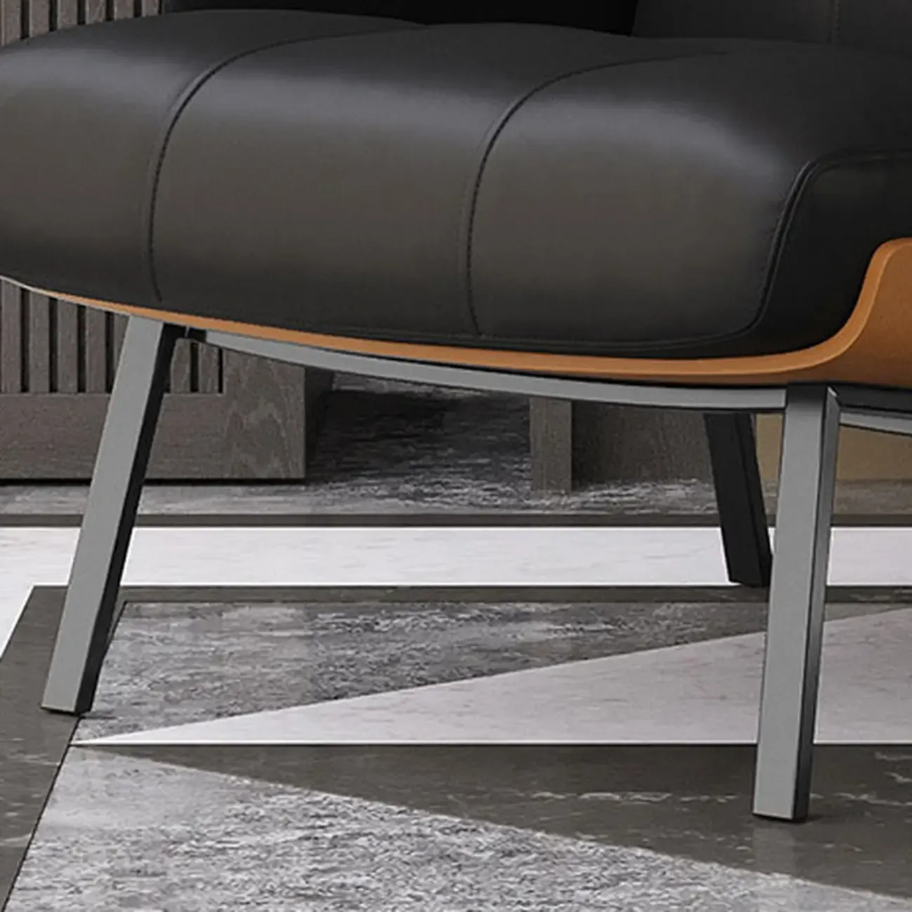 Modern Tufted Microfiber Leather Accent Chair with Arms