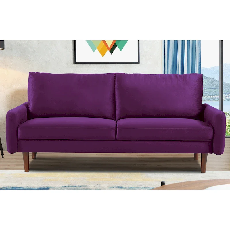 US Pride Furnitirue 70W Tapered-Leg Velvet Sofa
