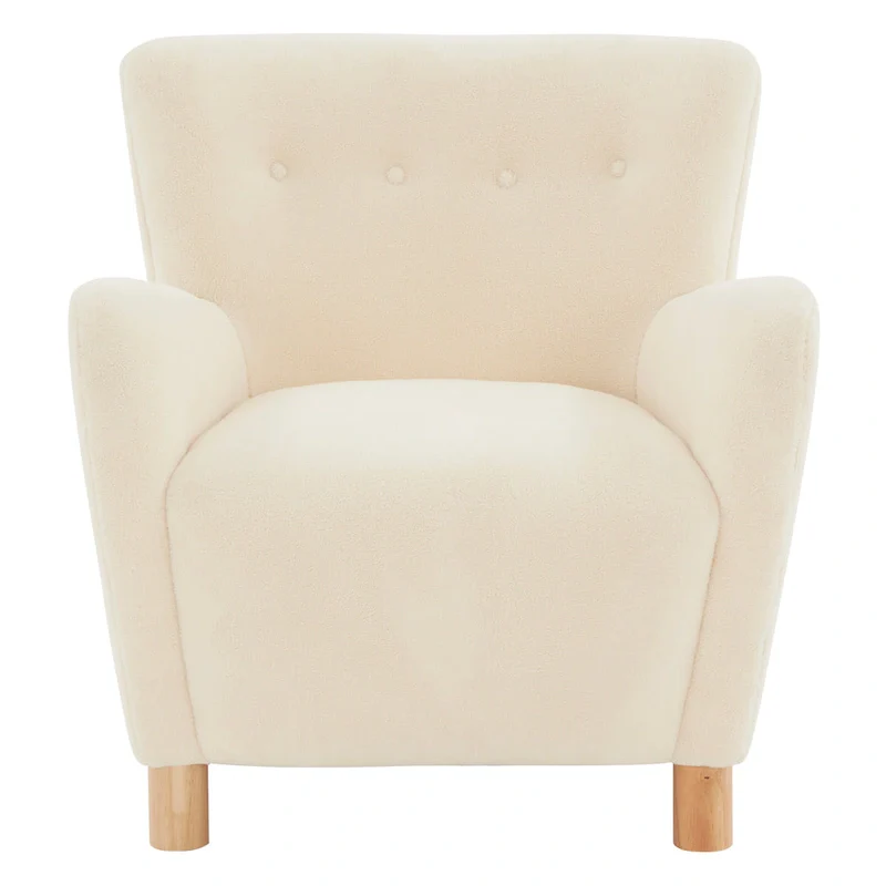 Faux Shearling Accent Chair - 31 In W x 27 In D x 33 In H