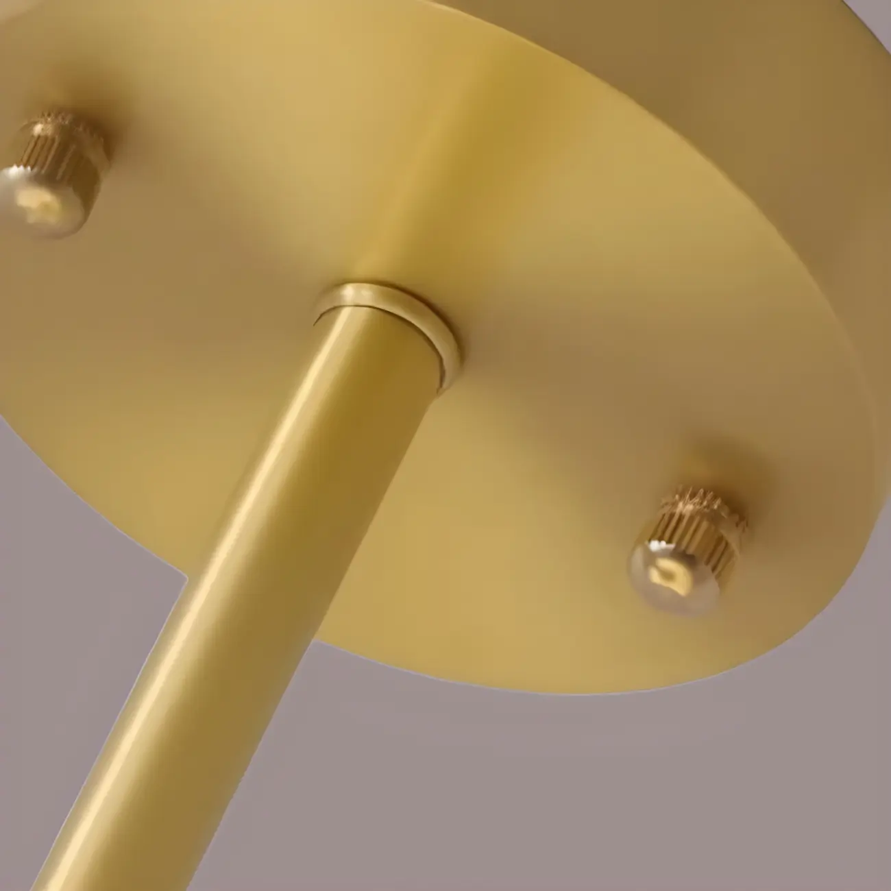 White Round Glass Shade Gold Semi Flush Ceiling Light