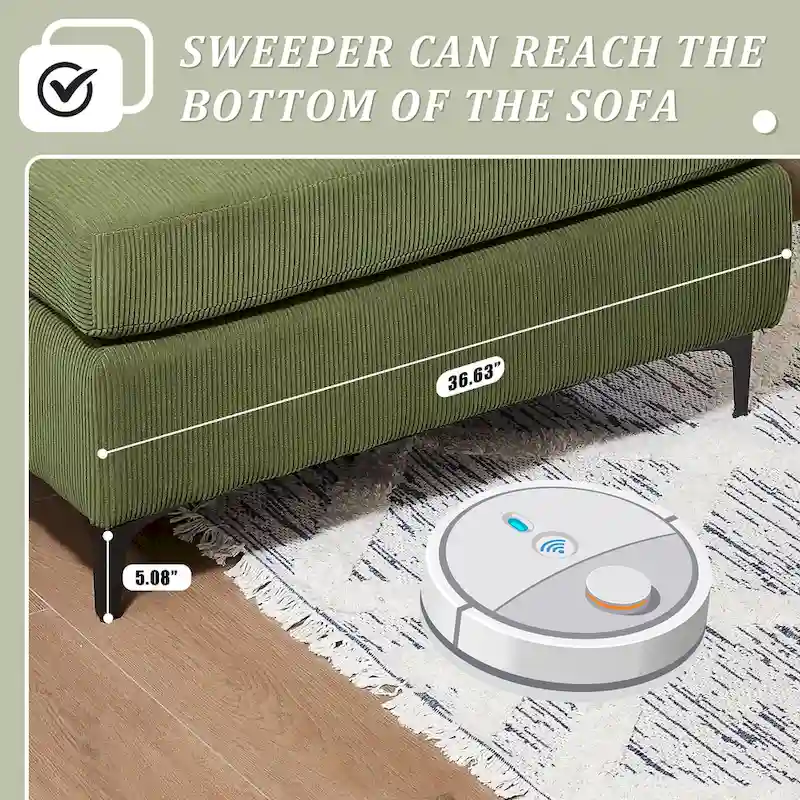 Reversible Chaise Sofa, Suede Fabric, Metal Legs, Spring Coils, Light Brown/Brown/Grey/Blue/Beige