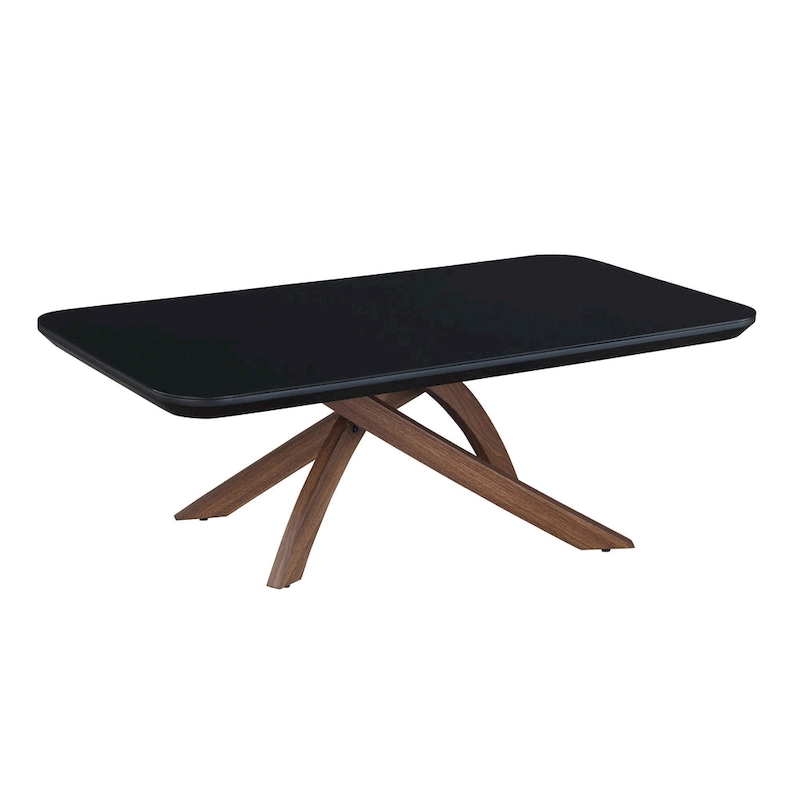 Somette Emerson Sleek Black Glass Cocktail Table