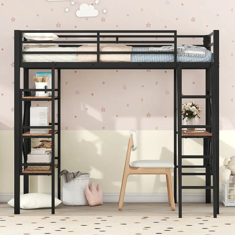 Twin Size Metal Loft Bed