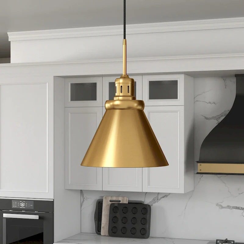 Zeno 12  Wide Pendant with Metal Shade