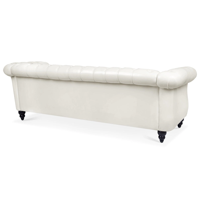 Upholstered Rolled Arm Chesterfield 3-Seater Sofa