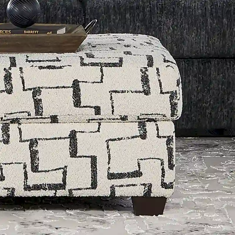 Roundhill Furniture Nason Geometric Patterned Ottoman