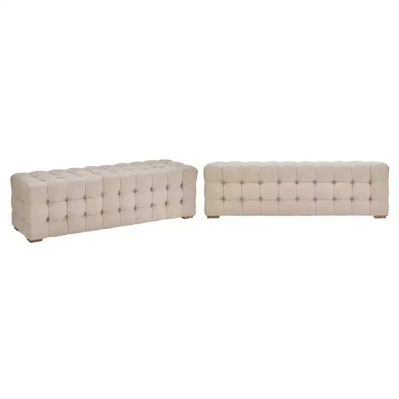 Knox Linen Fabric Tufted Bench - iNSPIRE Q