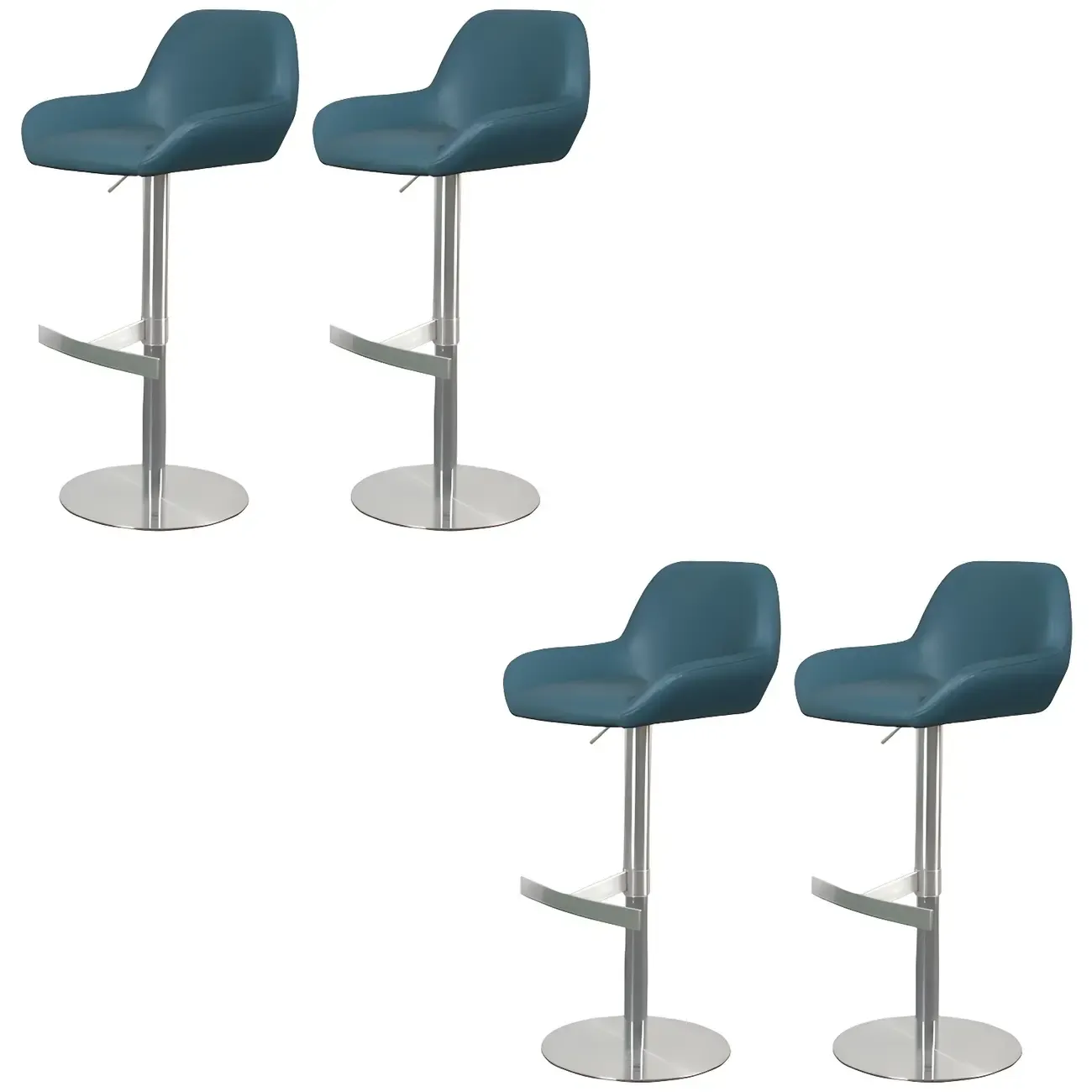 Glossy Metal Bucket Swivel Adjustable Bar Stools