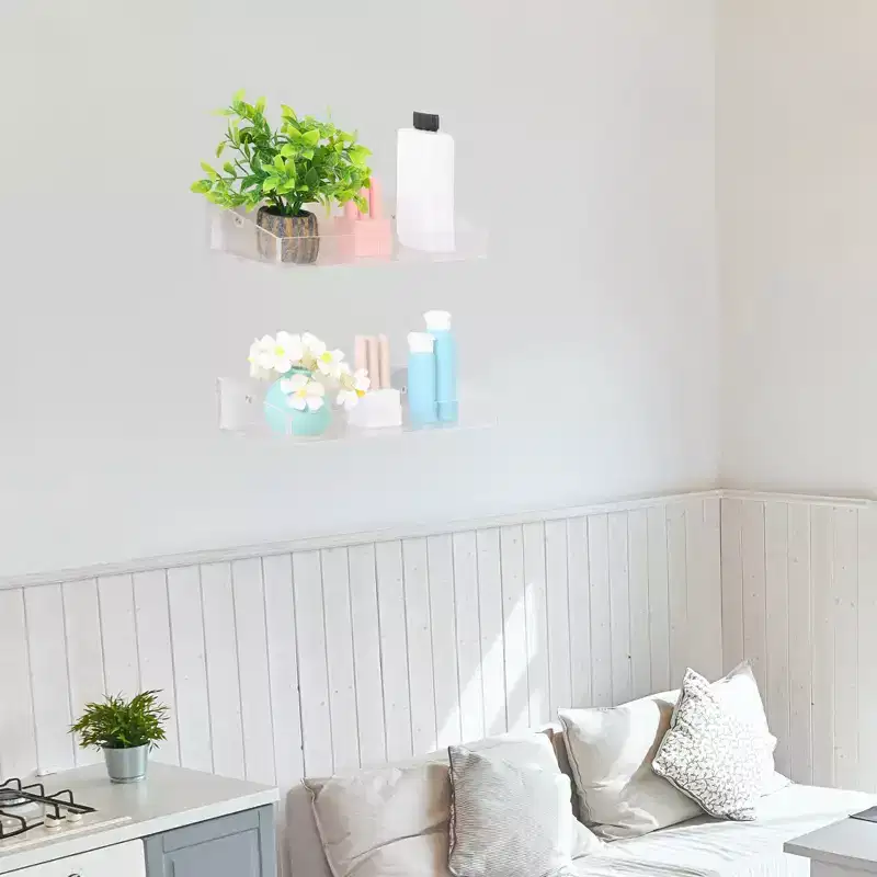 Clear Acrylic Floating Wall Shelf, 15