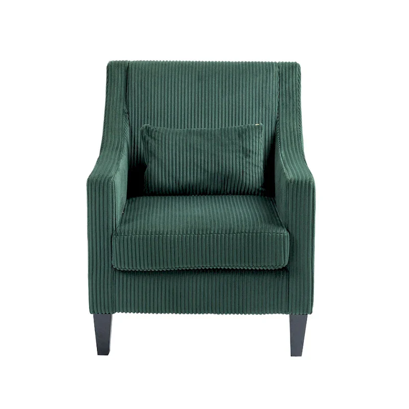 Emerald 26.77 Upholstered Arm Chair with Scooped Arms and Rubber Wood Legs