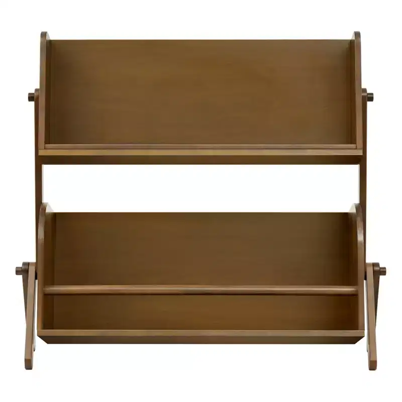 Honey / Natural Walnut / White Kids Bookshelf with Storage Cubby