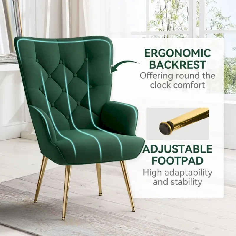 Modern Velvet Fabric Upholstered Chair