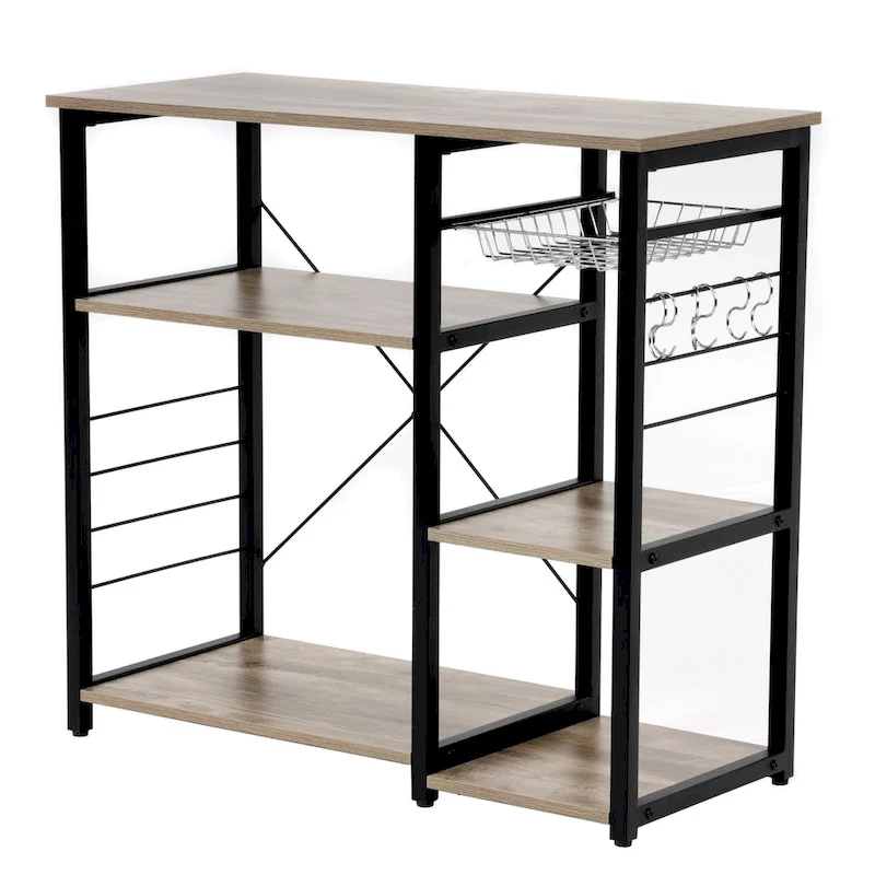 Home and Office Furniture Model Kitchen Island with Slide Out Vegetable Basket