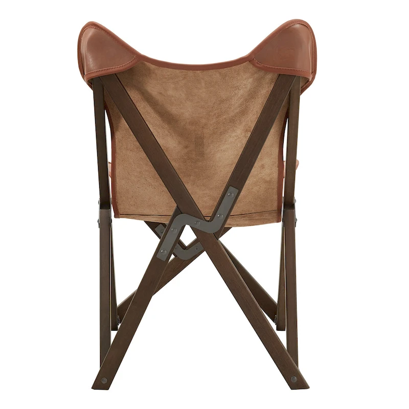 Cantu Genuine Top Grain Leather Tripolina Sling Chair by iNSPIRE Q Modern