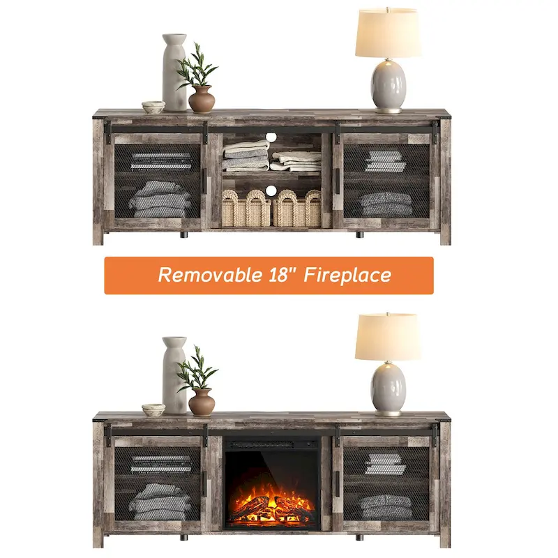 WAMPAT 36 inch 3 Sided Glass Electric Fireplace InsertBlack