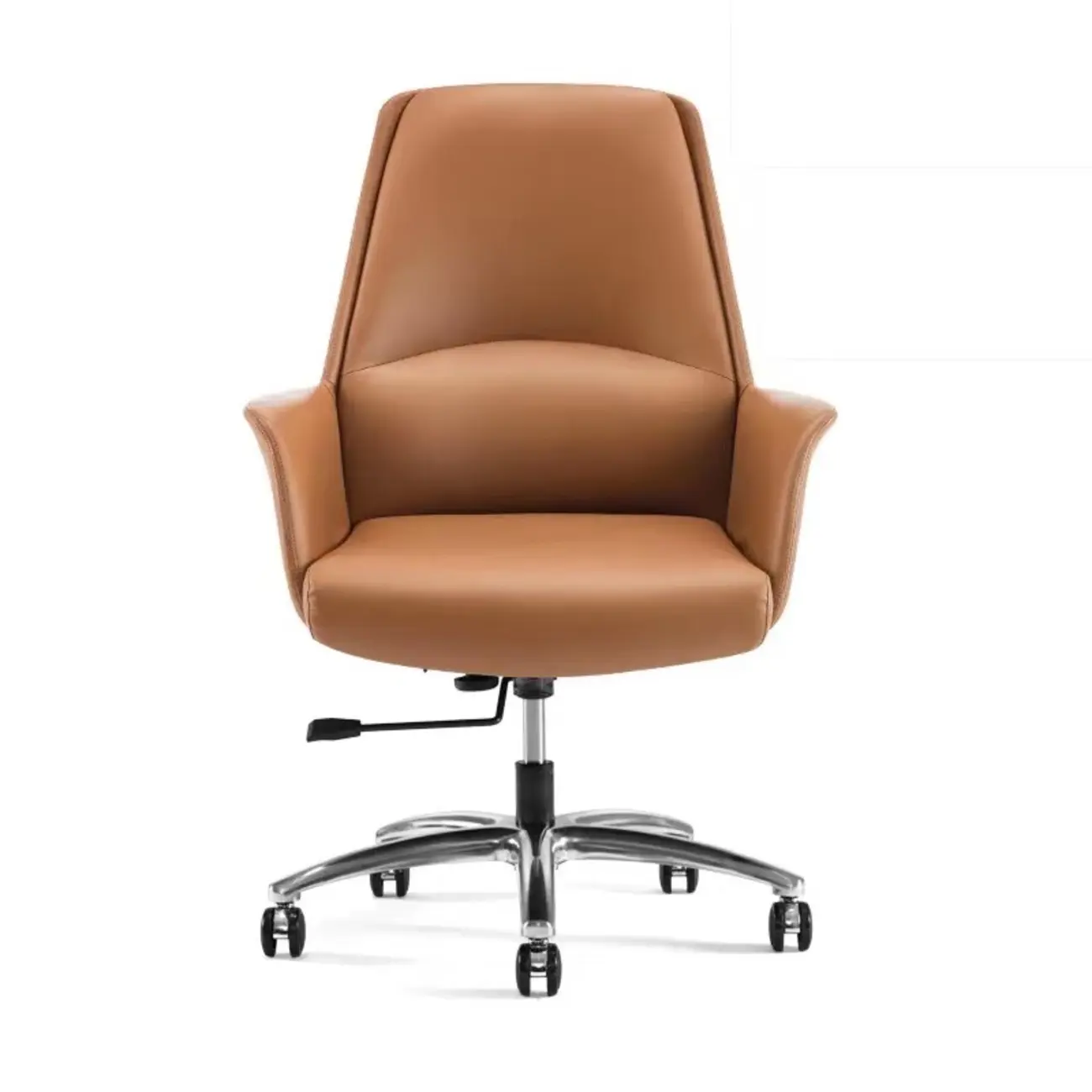Modern White Orange Leather Ergonomic Executive Office Chair