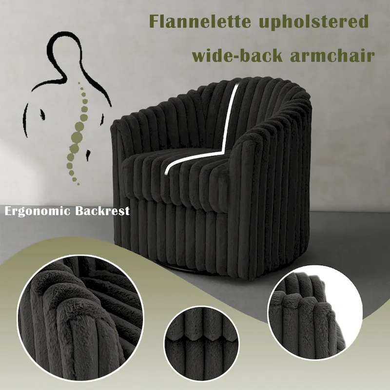 Single Sofa Armchair Swivel Barrel Chair (Set of 2)