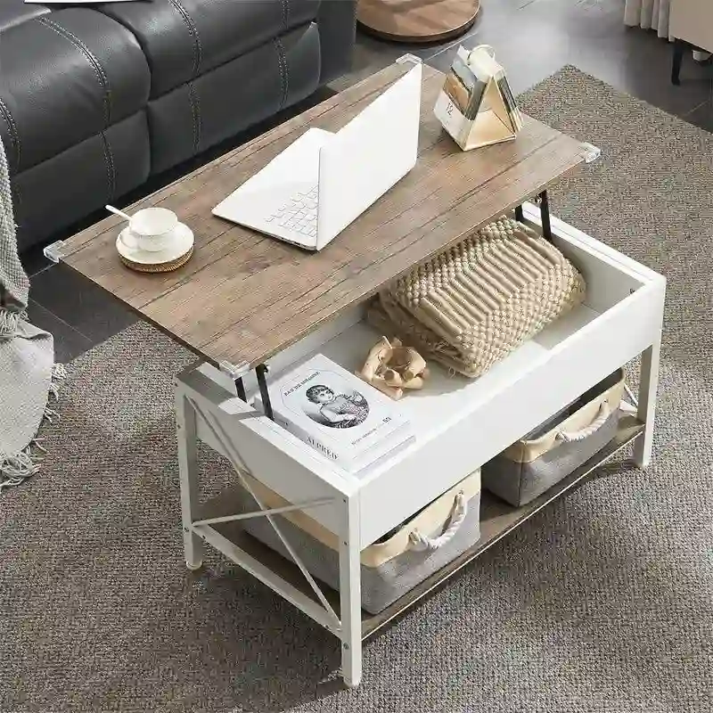 36  Lift Top Coffee Table with Free Cloth Storage Bins - 19.5 D x 36 W x 18.5 H