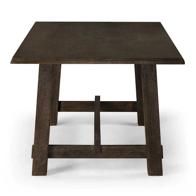 Rectangular Wooden Dining Table (Weathered Black Finish)
