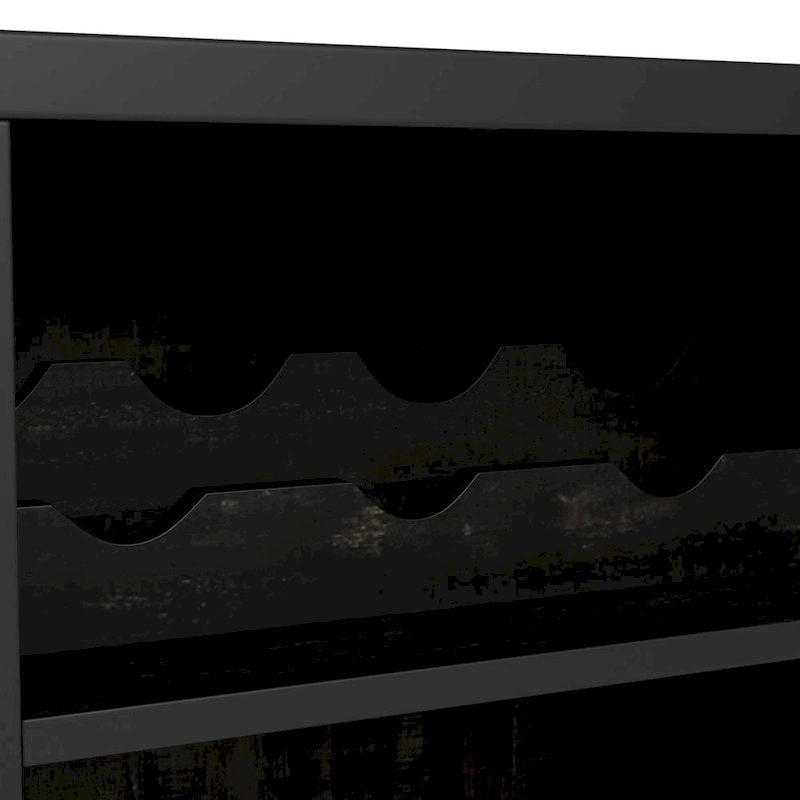 DH BASIC Farmhouse Plank-Style 28-Bottle 47-Inch Wine Cabinet Buffet by Denhour