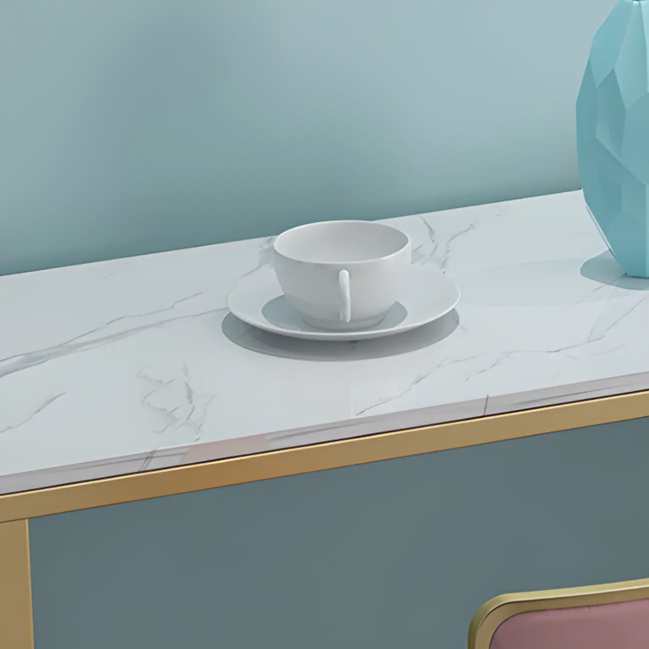 Glam White Marble Top Bar Tables