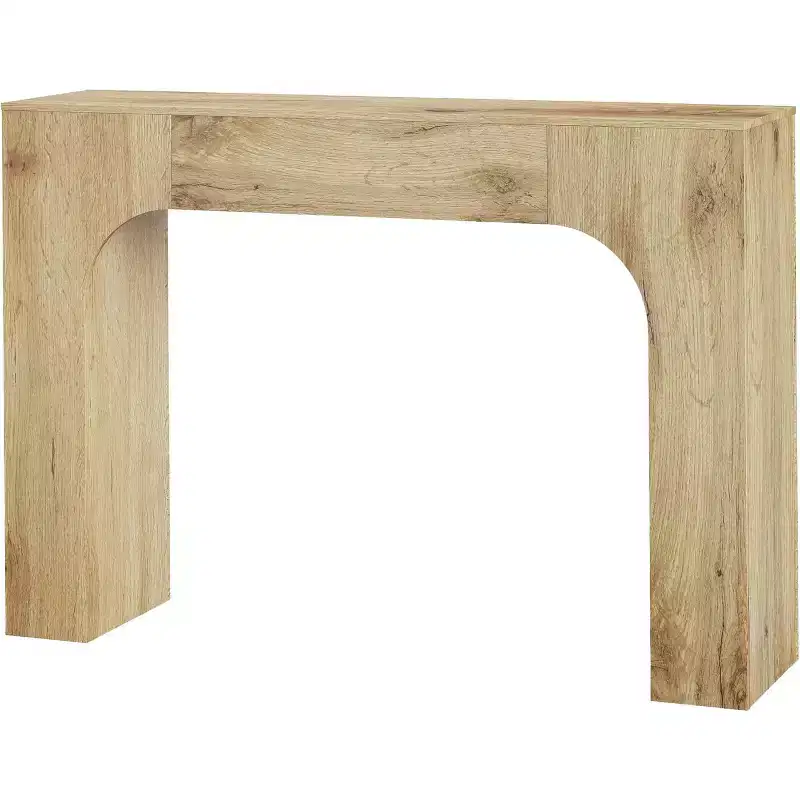 Brown Farmhouse Console Table, Rectangular, Single
